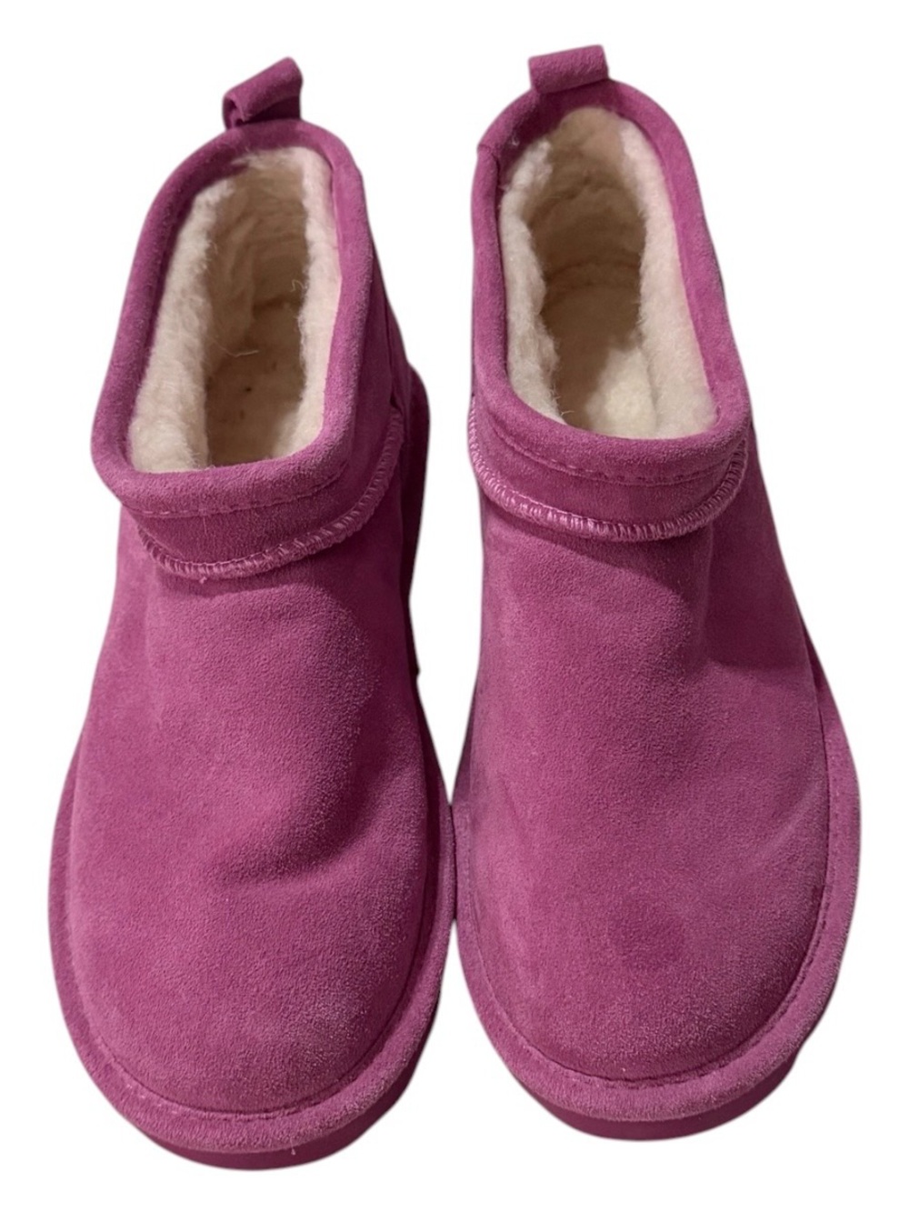 BearPaw Women's Plush Shearling Slip-On Boots in Magenta